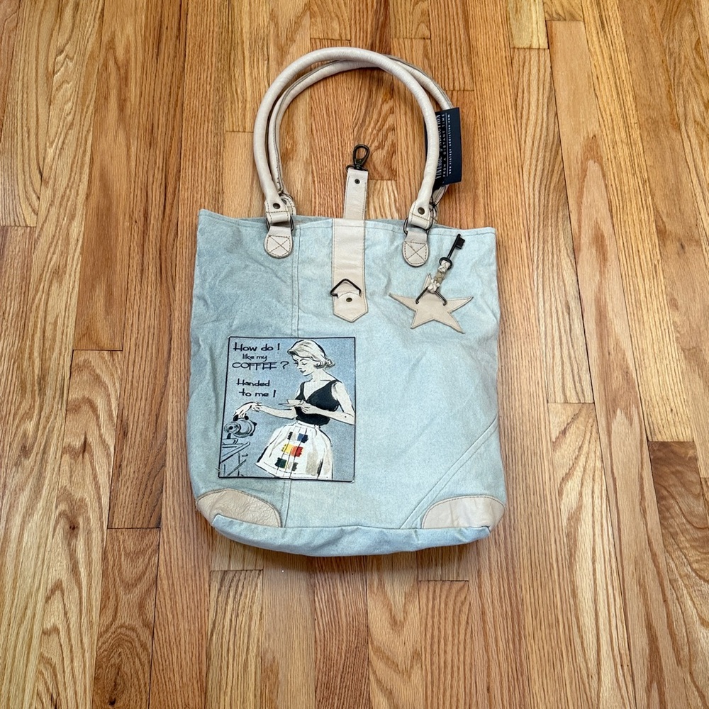Vintage Addiction Bag Tot Canvas --HOW do I Like my Coffee? NWT - Picture 14 of 16